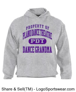 Adult Dance Grandma Grey Pullover Hooded Sweatshirt Design Zoom